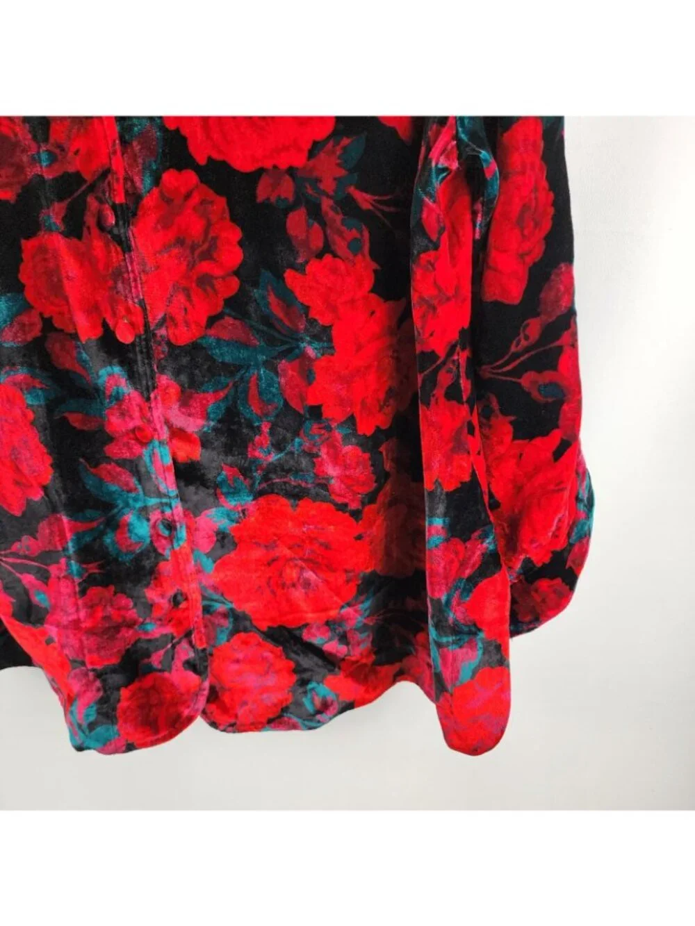 Soft Surroundings Shirt Womens PXL Icon Silk Velvet Poets Art Floral NWT 3EM11 - Picture 4 of 9